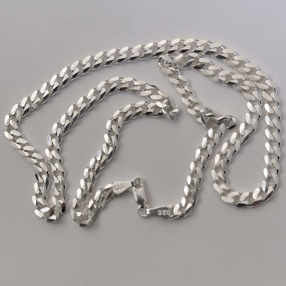 20” 5mm 925 Silver necklace cuban chain unisex